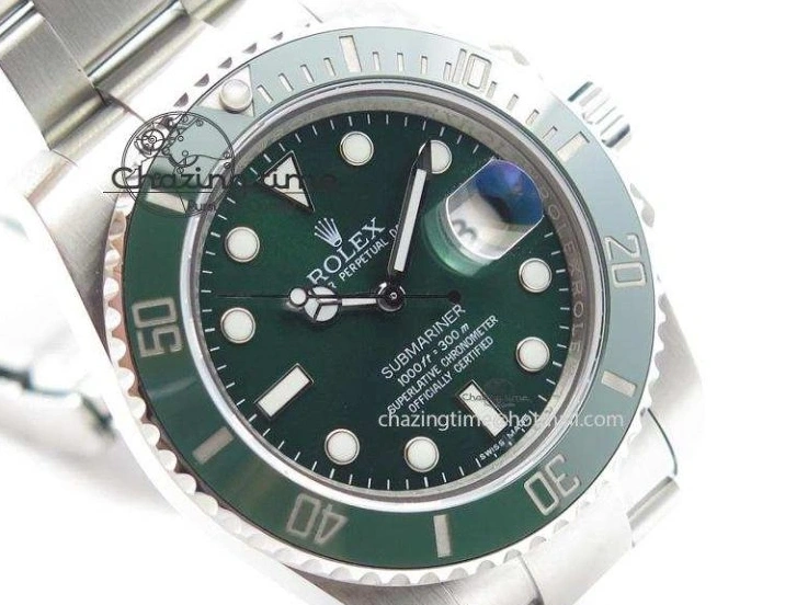 0404 TopPick Submariner 116610 LV Green Ceramic JF 1:1 Best Edition On SS Bracelet SA3135 V 3974